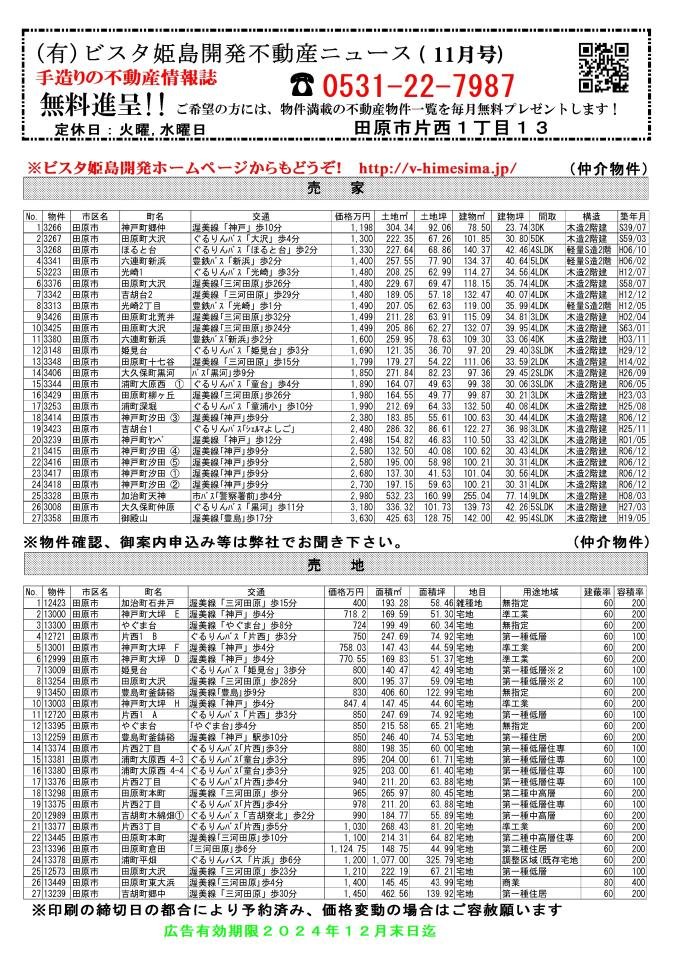 ビスタ姫島開発不動産ニュース11月号